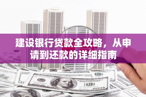 田家庵建设银行贷款全攻略，从申请到还款的详细指南