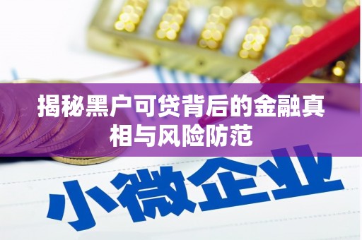 枝江揭秘黑户可贷背后的金融真相与风险防范