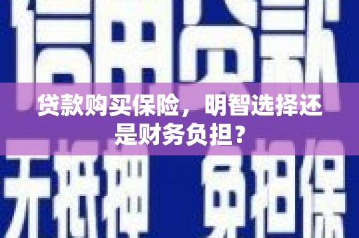 闻喜贷款购买保险，明智选择还是财务负担？