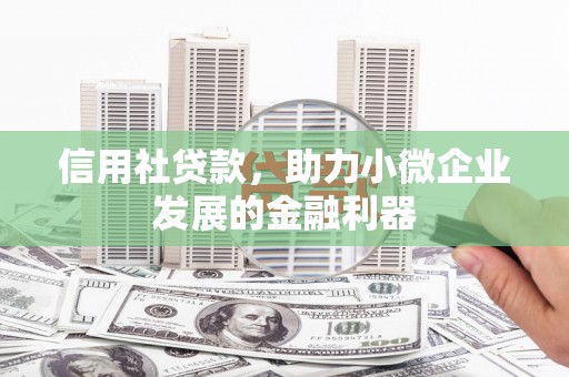 抚远信用社贷款，助力小微企业发展的金融利器