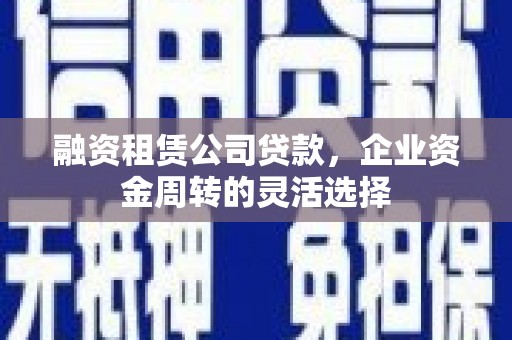 屏南融资租赁公司贷款，企业资金周转的灵活选择