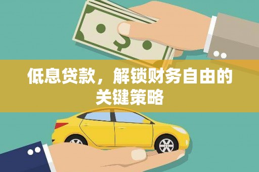 蒙阴低息贷款，解锁财务自由的关键策略